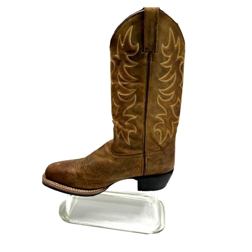 Laredo‎ Cowboy Boots Brown Western Men's Size 9 EW Heat Oil Resistant Soles